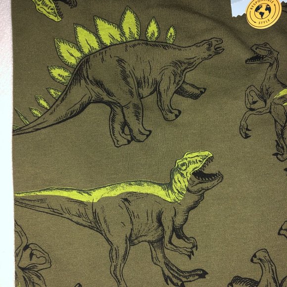 NWT 6/7 Boys Short Sleeve Dinosaur Dinosaurs Print - Picture 2 of 7